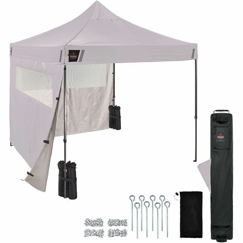 Ergodyne SHAX 6056 Heavy-Duty Mesh Window Tent Kit - Canopy StyleWhite - Steel Frame - 300D Polyester Roof