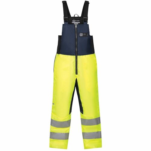 Ergodyne 6479 Hi-Vis Freezer Bib Overalls - For Unisex - Bib Overall - Large - Lime - Polyester, Nylon, Polyurethane