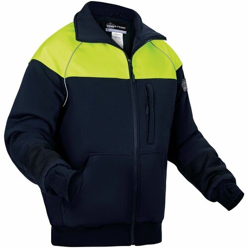 Ergodyne 6474 Insulated Cooler Jacket - Recommended for: Cold Storage, Outdoor, Construction, Mining, Hiking, Snowmobiling - Medium - Cold Temperature, Wind Protection - Zipper Closure - 3 Pocket(s) - Polyester - Navy - Insulated, Durable, Comfortable, Wi