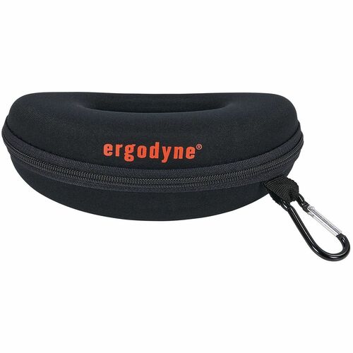 Ergodyne Skullerz Carrying Case Safety Glasses - Black - Break Resistant, Scratch Resistant - Carabiner Clip, Belt Loop