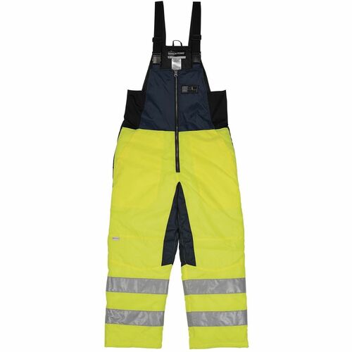Ergodyne 6479 Hi-Vis Freezer Bib Overalls - For Unisex - Bib Overall - X-Small - Lime - Polyester, Nylon, Polyurethane