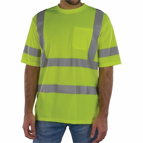 Ergodyne Essential Hi-Vis T-Shirt - Type R, Class 3 - 3XL Size - Unisex - Polyester, Fabric - Lime