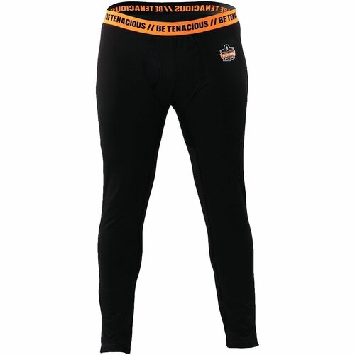 Ergodyne Midweight Base Layer Pants - 240g - 5XL Size - Unisex - Polyester, Fabric, Spandex - Black