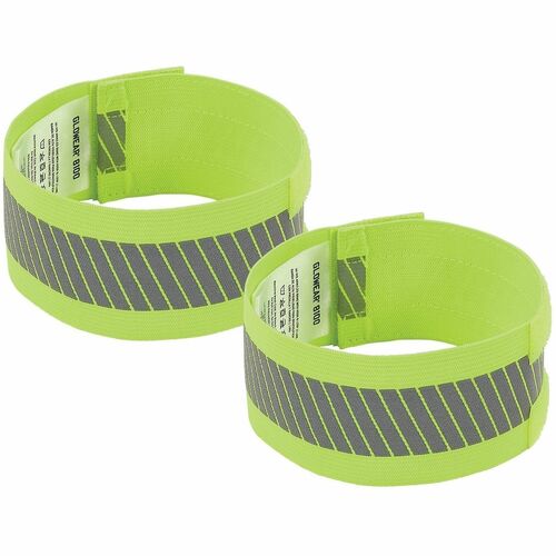 Ergodyne Hi-Vis Arm/Leg Band with Hook & Loop - Adjustable - Small (S)/Medium (M) - Hook & Loop Attachment - 14" Length - Lime - 2 Pack