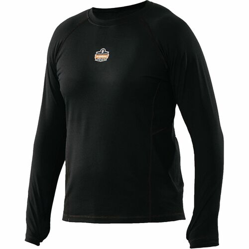 Ergodyne N-Ferno 6435 Long Sleeve Base Layer Shirt - Small Size - Unisex - Fabric - Black