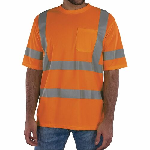 Ergodyne GloWear 8367 Essential Hi-Vis T-Shirt - Medium Size - Unisex - Polyester, Fabric - Orange
