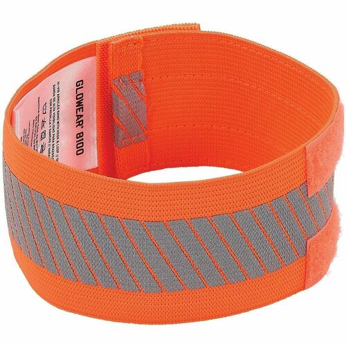 Ergodyne GloWear 8100 Hi-Vis Arm/Leg Band - Adjustable - Large (L)/Extra Large (XL) - Hook & Loop Attachment - Orange - 1 / Pack