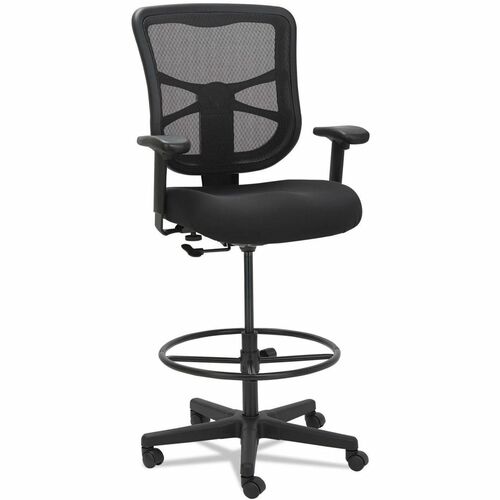 Alera Elusion Task Stool - Black Seat Color - Fabric Seat Material - Black Back Color - Mesh Back Material - Black Frame Color - Nylon Frame Material - 5-star Base - Black - Armrest