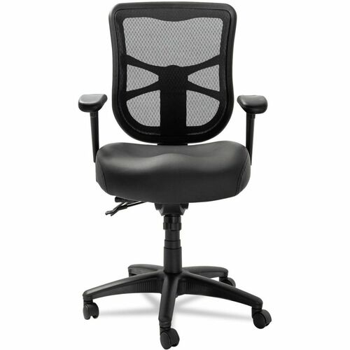 Alera Elusion Chair - Black Seat Color - PU Leather Seat Material - Black Back Color - Mesh Back Material - Black Frame Color - Nylon Frame Material - Mid Back - 5-star Base - Black - Armrest