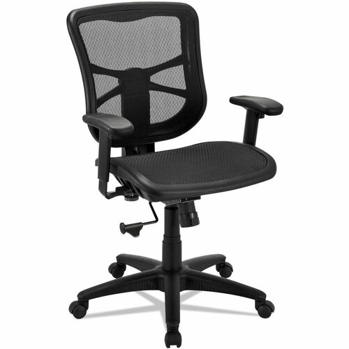 Alera Elusion Chair - Black Seat Color - Mesh Seat Material - Black Back Color - Mesh Back Material - Black Frame Color - Nylon Frame Material - Mid Back - 5-star Base - Black - Armrest