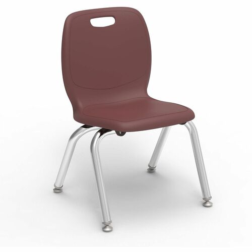 Lorell League Stacking Student Chairs - Material: Polypropylene - Finish: Burgundy - Stackable, Comfortable, Contoured Seat - For Student, Classroom