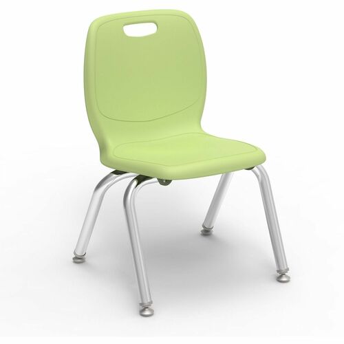 Lorell League Stacking Student Chairs - Material: Polypropylene - Finish: Green Apple - Stackable, Comfortable, Contoured Seat - For Student, Classroom