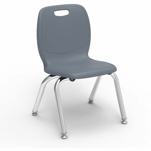 Lorell League Stacking Student Chairs - Material: Polypropylene - Finish: Graphite - Stackable, Comfortable, Contoured Seat - For Student, Classroom