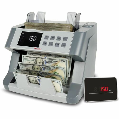 Cassida CRS6200 Bill Counter & Counterfeit Detector - 300 Bill Capacity - Counts @ 1200 bills/min - Gray