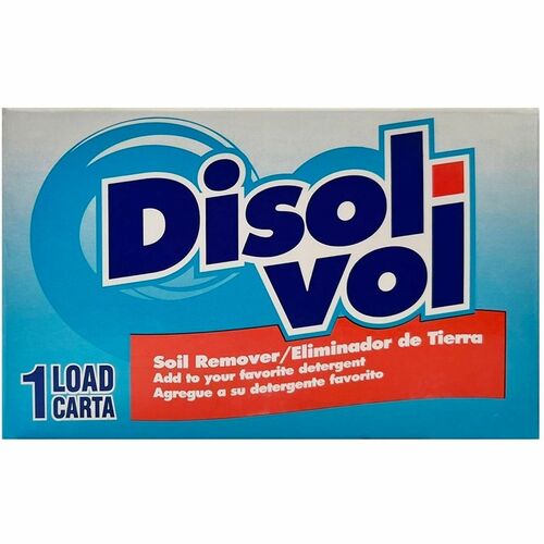 Disol-Vol Single-Use Powder Laundry Detergent Booster - For Multipurpose - Powder - 320 oz (20 lb) - 1 Loads - Recommended For: Grease Remover, Oil Remover, Stain Remover, Dirt Remover, Grime Remover, Soil Remover - Blue - 100 Box