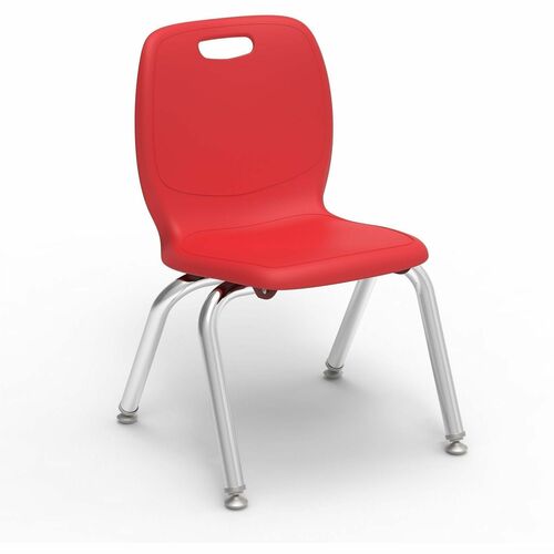 Lorell League Stacking Student Chairs - Material: Polypropylene - Finish: Red - Stackable, Comfortable, Contoured Seat - For Student, Classroom