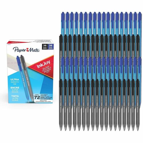 Paper Mate InkJoy 100 RT Pens - Retractable - Assorted, Black, Blue Ink - Writing, School