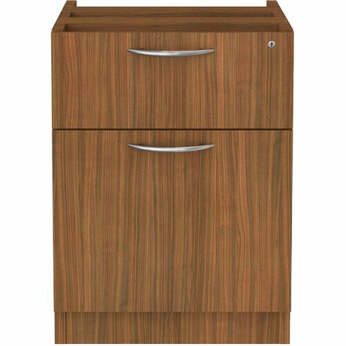 Alera Valencia Pedestal - Total Drawer(s): 2 - Drawer Configuration: 1 x Box, 1 x FileLeft/Right Side - T-mold Edge - Finish: Modern Walnut - For Desk