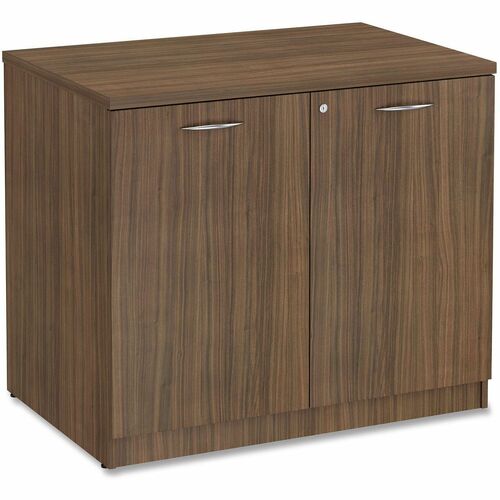 Alera Valencia Series Storage Cabinet, 34.3w x 22.78d x 29.5h, Modern Walnut - 2 Door(s) - 1 Shelve(s) - Material: Wood Grain Laminate - Finish: Modern Walnut - For Multipurpose, Office