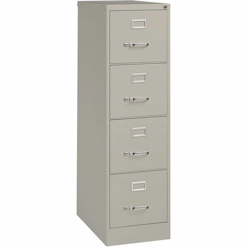 Alera Economy Vertical File, 4 Letter-Size File Drawers, Light Gray, 15" x 25" x 52" - 15" Width x 25" Depth x 52" Height - 4 x Drawer(s) for File - 10.55" Drawer Height 12.05" Drawer Width 23.67" Drawer Depth - Letter - Vertical - Light Gray