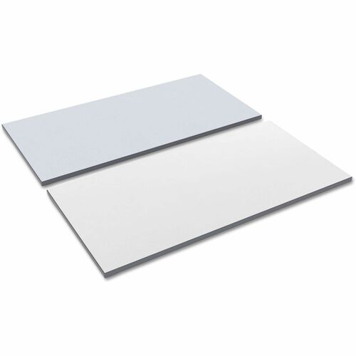 Alera Reversible Laminate Table Top, Rectangular, 59.38w x 23.63d, White/Gray - Gray Rectangle, White Top - 1" Table Top Thickness x 59.30" Width x 23.60" Depth - Training - Laminate Top Material