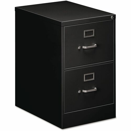 Alera File Cabinet - 18" Width x 25" Depth x 28.4" Height - 2 x Drawer(s) for File - Legal - Vertical - Black