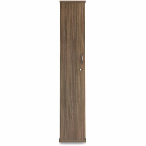 Alera Valencia Series Wardrobe, 11.88w x 22.78d x 65h, Modern Walnut - 1 Door(s) - 1 Shelve(s) - Material: Wood Grain Laminate - Finish: Modern Walnut