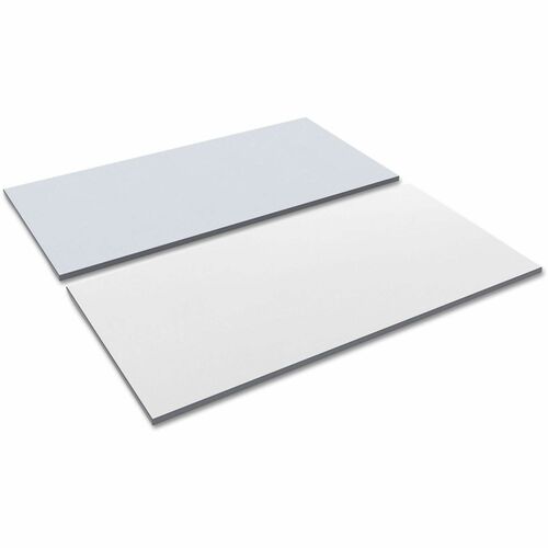 Alera Reversible Laminate Table Top, Rectangular, 59.38w x 29.5d, White/Gray - Gray Rectangle, White Top - 1" Table Top Thickness x 59.30" Width x 29.50" Depth - Training - Laminate Top Material