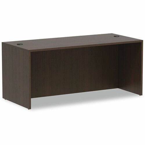 Alera Valencia Series Straight Front Desk Shell, 65" x 29.5" x 29.63" , Espresso - Rectangle - Edge Banding, Leveling Glide, Scratch Resistant, Stain Resistant, Textured, Water Resistant