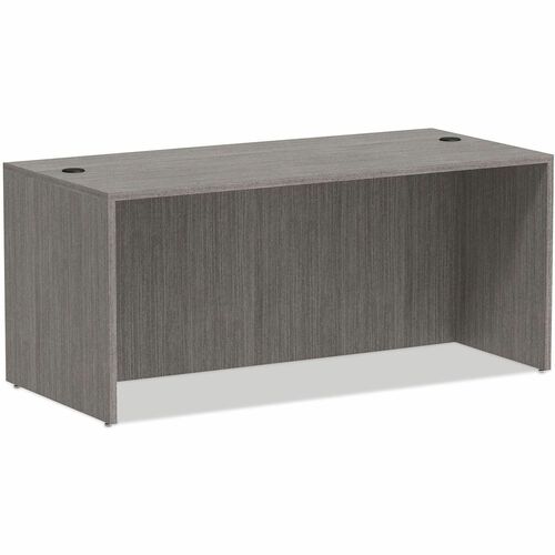 Alera Valencia Series Straight Front Desk Shell, 65" x 29.5" x 29.63" , Gray - Rectangle - Edge Banding, Leveling Glide, Scratch Resistant, Stain Resistant, Water Resistant