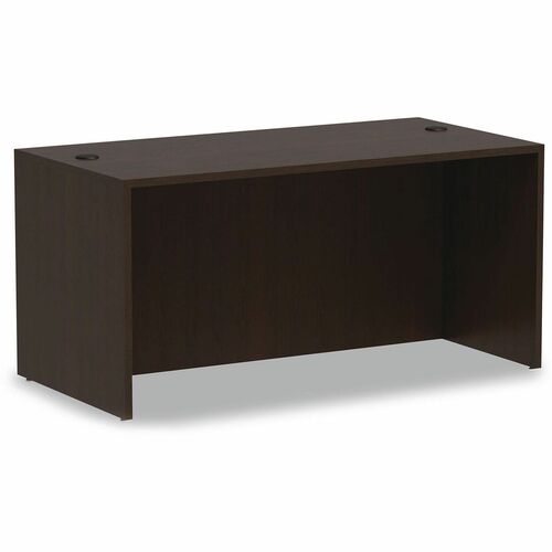 Alera Valencia Series Straight Front Desk Shell, 59.13" x 29.5" x 29.63" , Espresso - Rectangle - Edge Banding, Leveling Glide, Scratch Resistant, Stain Resistant, Textured, Water Resistant