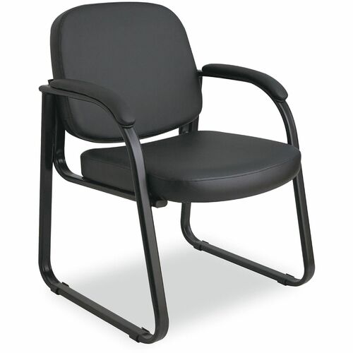 Alera Genaro Guest Chair - Black Seat Color - Faux Leather Seat Material - Black Back Color - Vinyl Back Material - Black Frame Color - Steel Frame Material - Armrest