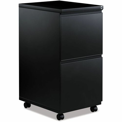 Alera File Cabinet - 15" Width x 19.3" Depth x 27.7" Height - 2 x Drawer(s) for File - 12" Drawer Height - Legal, Letter - Vertical - Black