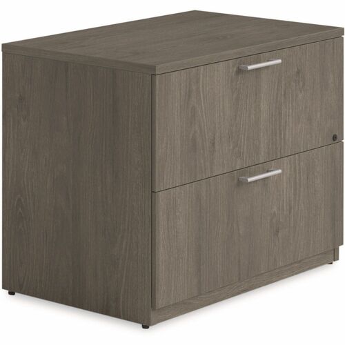 Alera Seville File Cabinet - Total Drawer(s): 2 - Drawer Configuration: 2 x File - Square Edge - Finish: Walnut