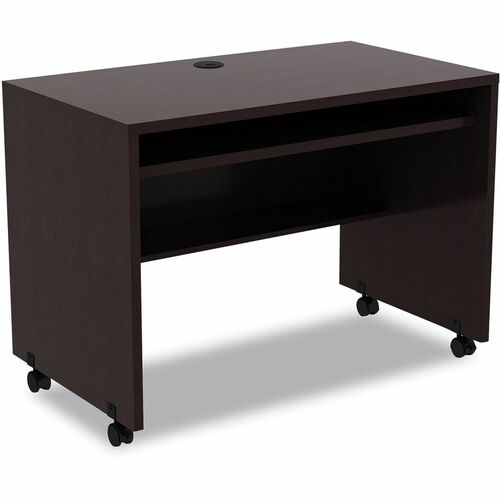 Alera Valencia Series Mobile Workstation Desk, 41.38" x 23.63" x 30" , Espresso - Rectangle - 1 Shelve(s)