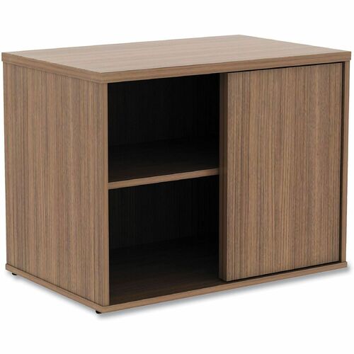 Alera Open Office Desk Credenza - Finish: Modern Walnut - Edge Banding
