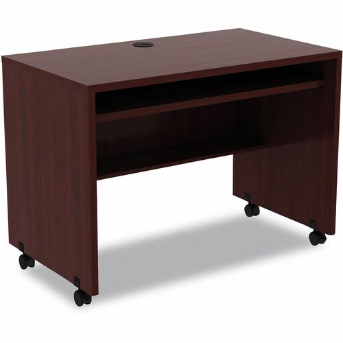 Alera Valencia Series Mobile Workstation Desk, 41.38" x 23.63" x 30" , Mahogany - Rectangle - 1 Shelve(s)
