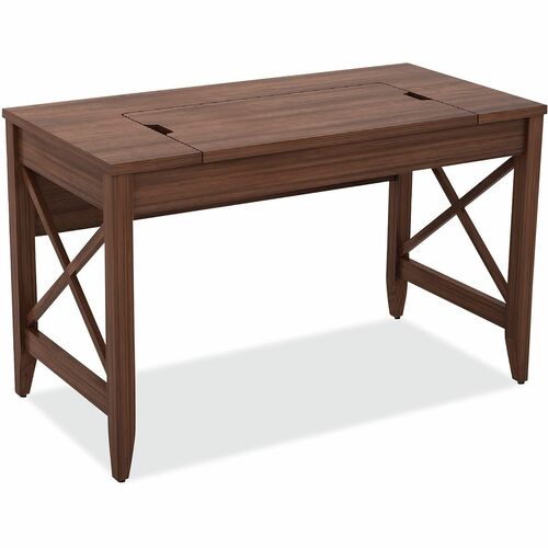 Alera Sit-to-Stand Table Desk, 47.25" x 23.63" x 29.5" to 43.75" , Modern Walnut - Rectangle Top - Modern Walnut Base - 1" Table Top Thickness - 43.70" Height x 47.20" Width x 23.60" Depth - Assembly Required - Laminate, Particleboard, Polyurethane Top Ma