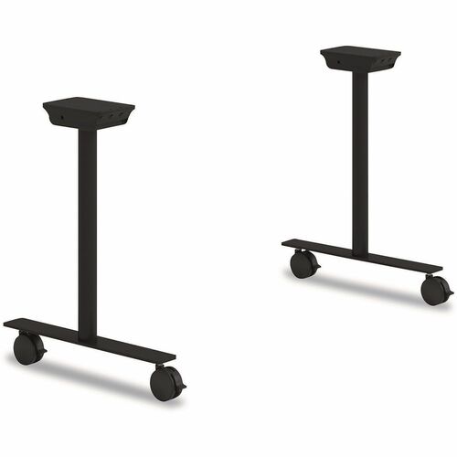 Alera Seville Training Table Base, 23w x 3d x 28h, Black - Casters, Locking Casters
