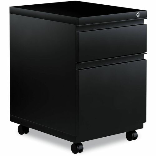 Alera File Cabinet - 15" Width x 19.3" Depth x 21.7" Height - 2 x Drawer(s) for Box, File - 12" Drawer Height - Legal, Letter - Vertical - Black