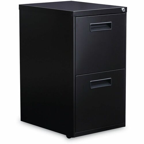Alera File Cabinet - 15" Width x 19.3" Depth x 27.7" Height - 2 x Drawer(s) for File - 12" Drawer Height - Legal, Letter - Vertical - Black