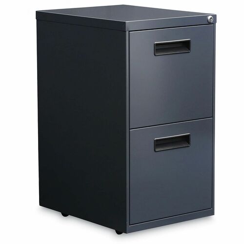 Alera File Cabinet - 15" Width x 19.3" Depth x 27.7" Height - 2 x Drawer(s) for File - 12" Drawer Height - Legal, Letter - Vertical - Charcoal