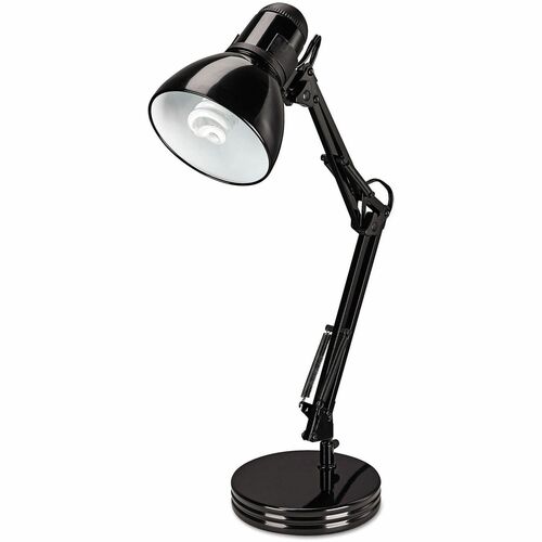 Alera Desk Lamp - 22" Height x 6.8" Width - 13 W LED, Fluorescent Bulb - Adjustable Arm, Durable - Black - for Desk
