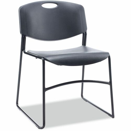 Alera Stacking Chair - Black Seat Color - Resin Seat Material - Black Back Color - Resin Back Material - Black Frame Color - Steel Frame Material - 4 / Carton