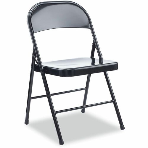 Alera Folding Chair - Black Seat Color - Steel Seat Material - Black Back Color - Steel Back Material - Black Frame Color - Steel Frame Material - 4 / Carton