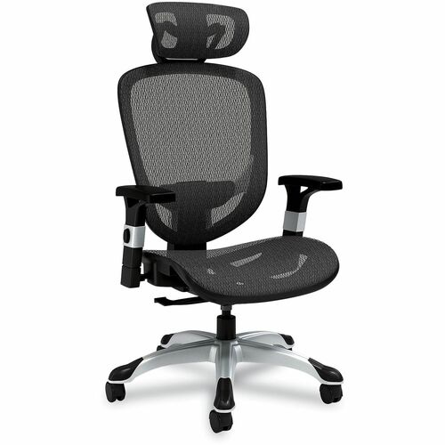Alera Minerva Task Chair - Black Seat Color - Mesh Seat Material - Black Back Color - Mesh Back Material - Silver Frame Color - Nylon Frame Material - Armrest
