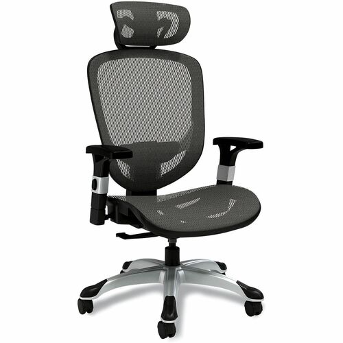 Alera Minerva Task Chair - Gray Seat Color - Mesh Seat Material - Gray Back Color - Mesh Back Material - Silver Frame Color - Nylon Frame Material - Armrest