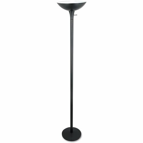 Alera Floor Lamp - 72" Height x 12.5" Width - 13 W Fluorescent, 19 W LED, 26 W Bulb - Durable - Metal - Floor-mountable, Ceiling Mountable - Matte Black - for Room