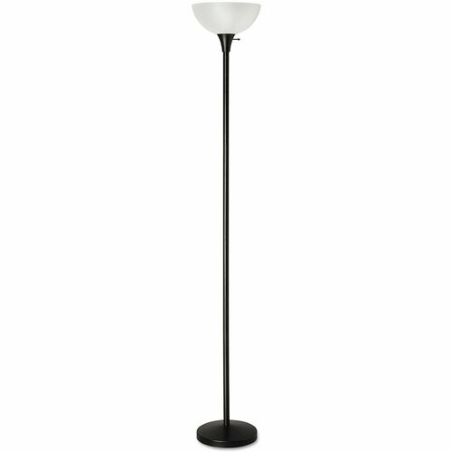 Alera Floor Lamp - 71" Height x 11.3" Width - 4 W LED, 9 W, 15 W Bulb - Floor-mountable - Matte Black - for Room