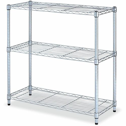Alera Organizer Shelf - 3 Shelf(ves) - 36" Height x 36" Width x 14" Depth - Light Duty, Welded, Durable - Silver - Steel